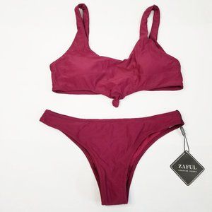 ZAFUL Scoop Knotted High Cut Bikini Size 6